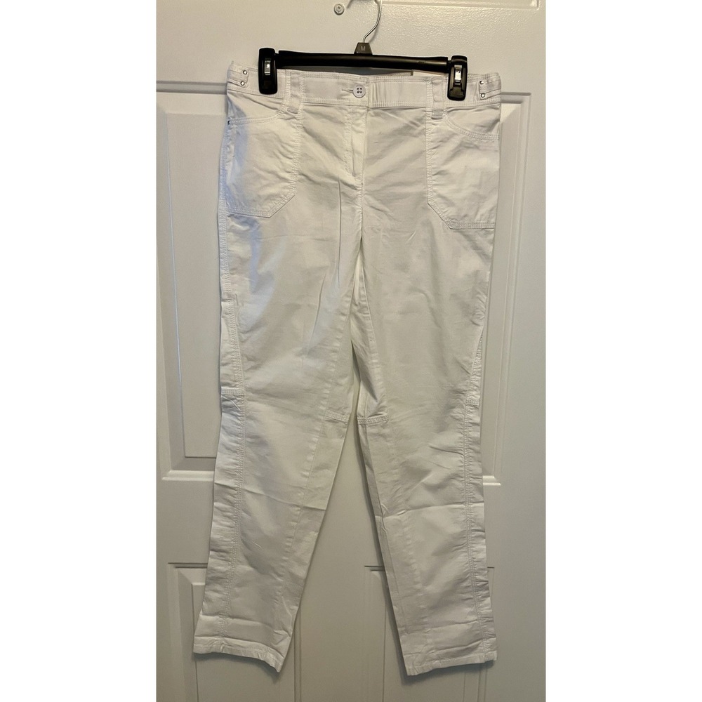 NWT Chico's Ripstop Ankle Utility Pants Size 0 4/6 Optic White Ultimate‎ Fit